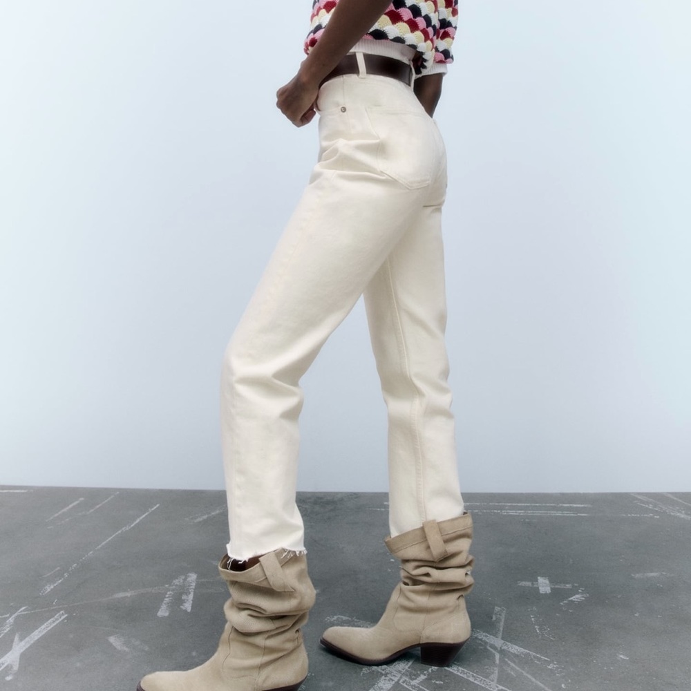 White high waisted mom jeans zara jeans